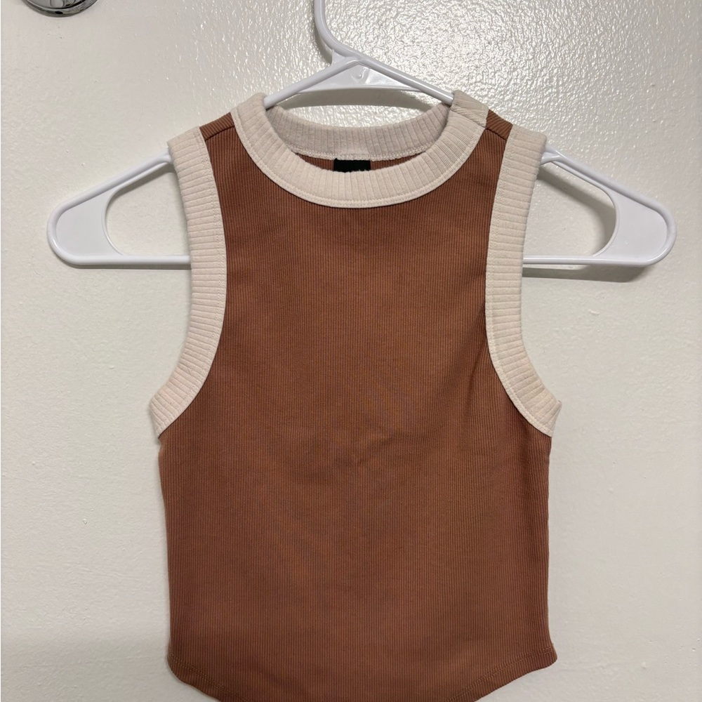 Wild Fable Tan and Cream Tank Top